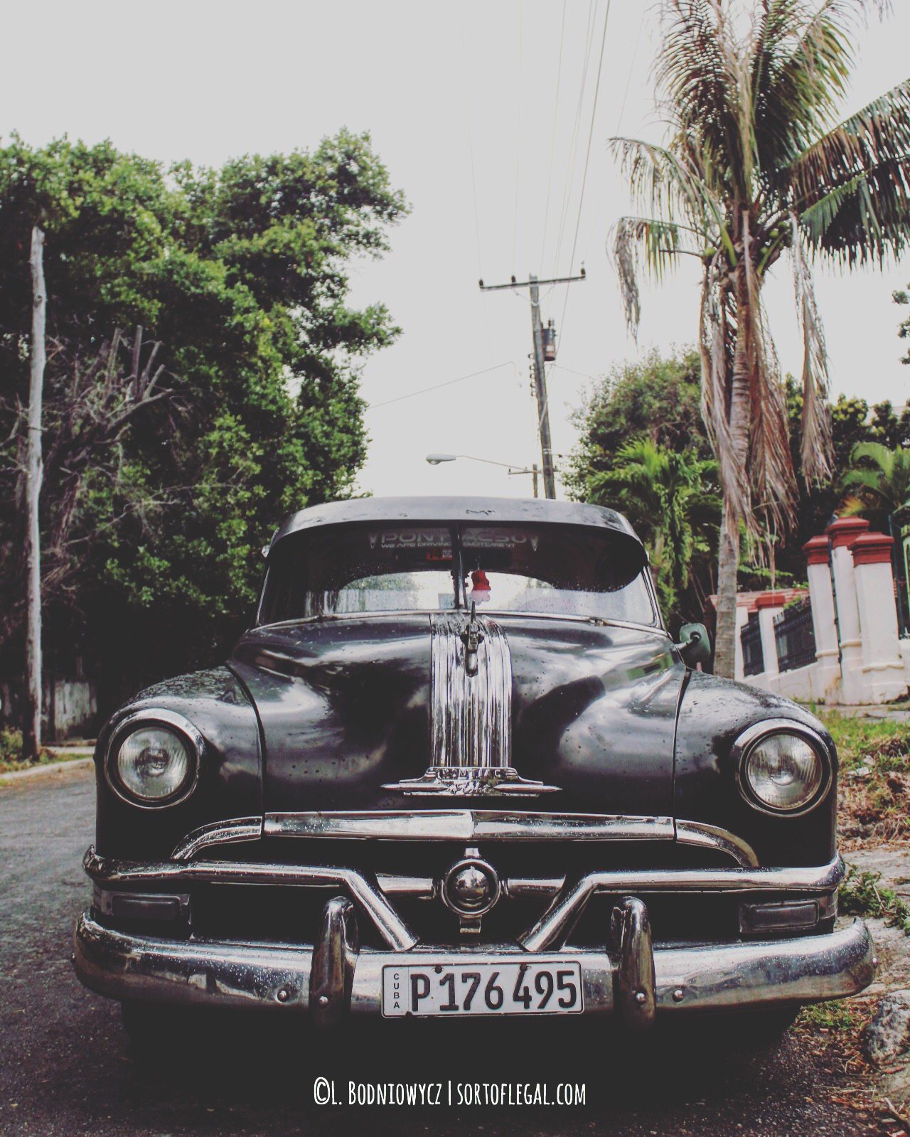 Black Car Vedado Area, Havana, Cuba March 2017