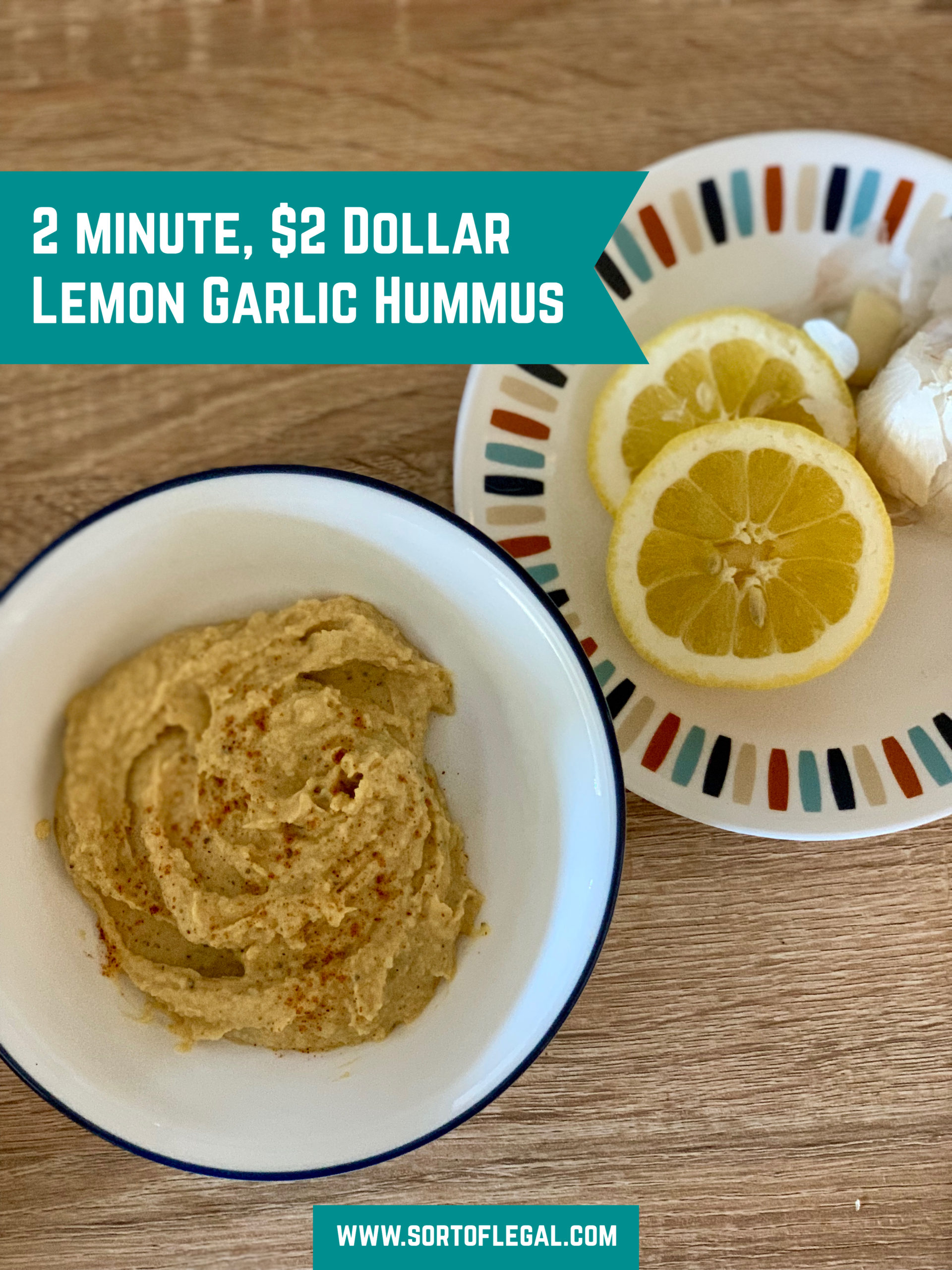 Cooking with no kitche. Studio or van life. Lemon Garlic Hummus Cheap and quick