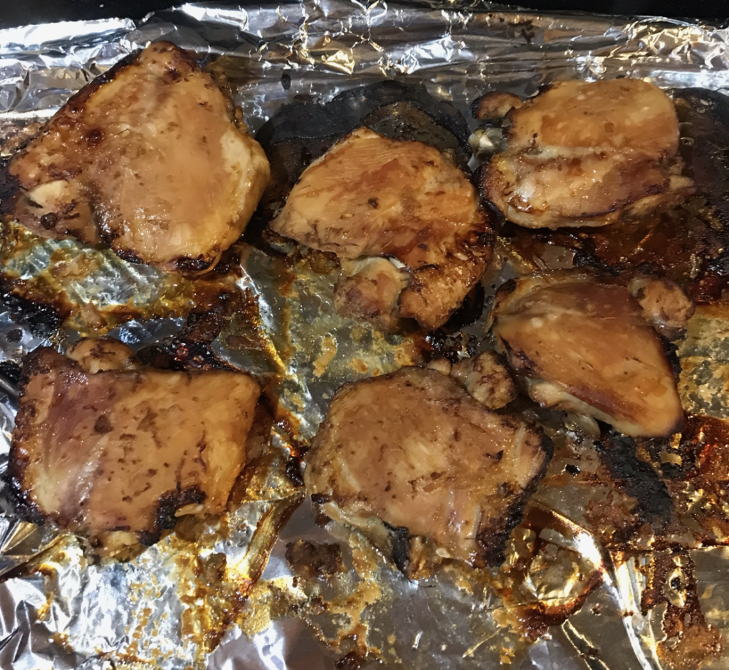 Oven roasted asian chicken thighs by George Bodniowycz